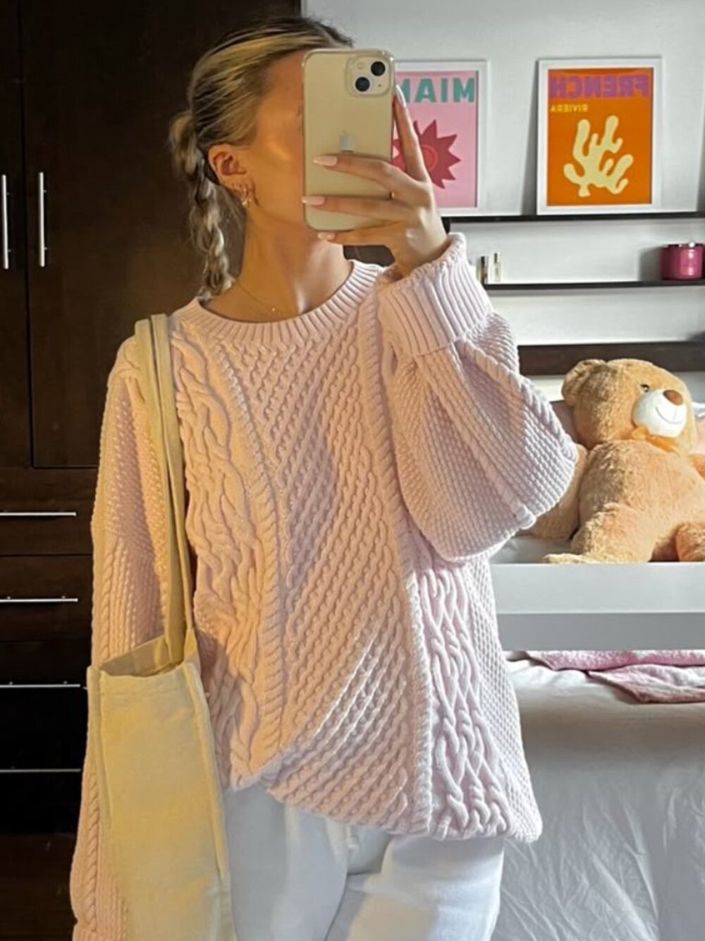 SUNDAY BEST (Aritzia) Cable Knit Oversized Sweater | Medium